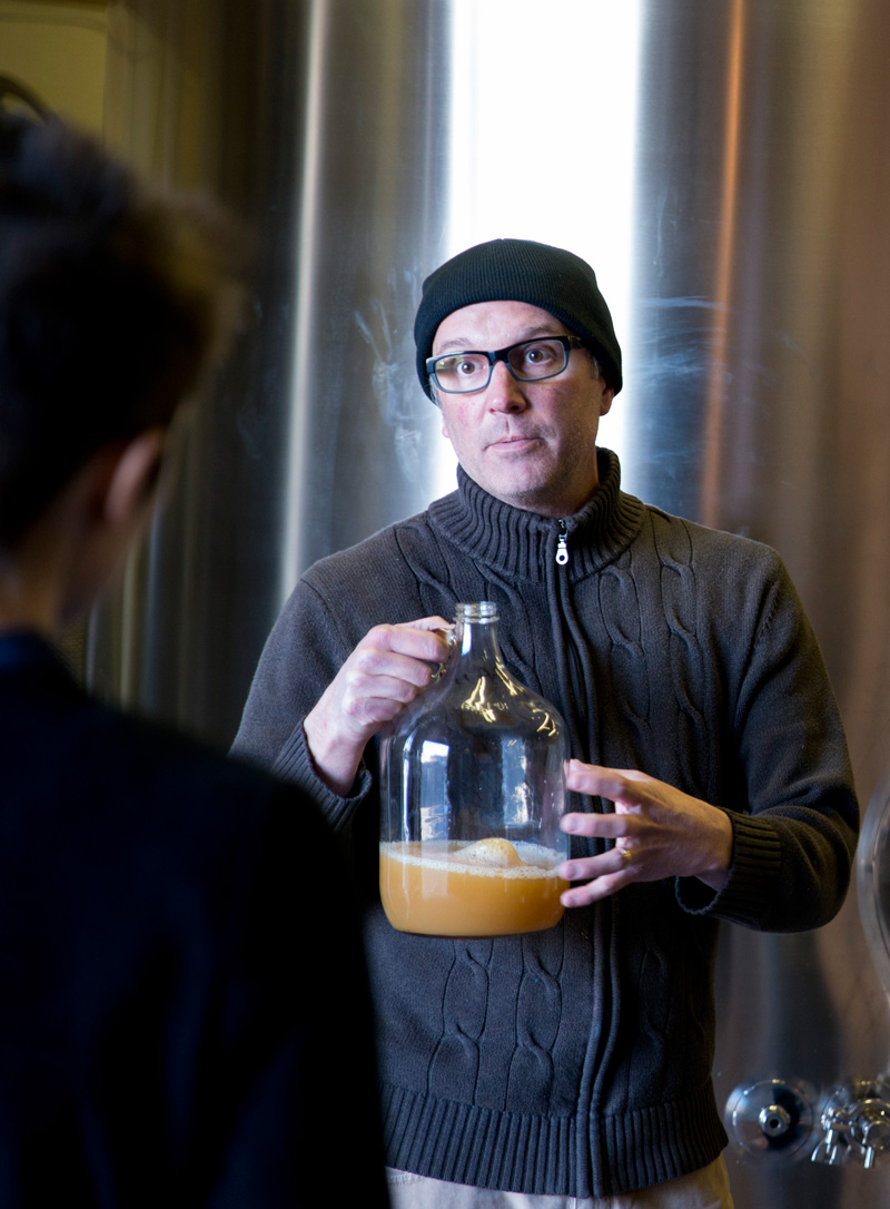 Chris explaining the cider making process