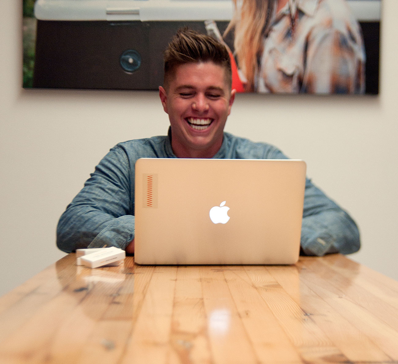 Speak Your Silence creator Matt Pipkin  at the desk in his office