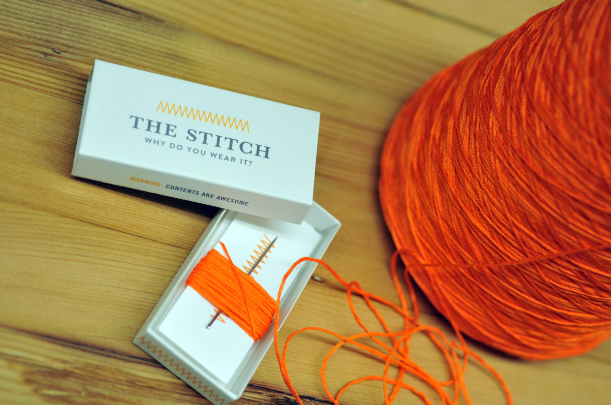 The Stitch box and signature orange thread