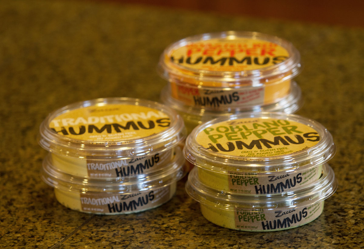 Zacca Hummus packaging and flavors