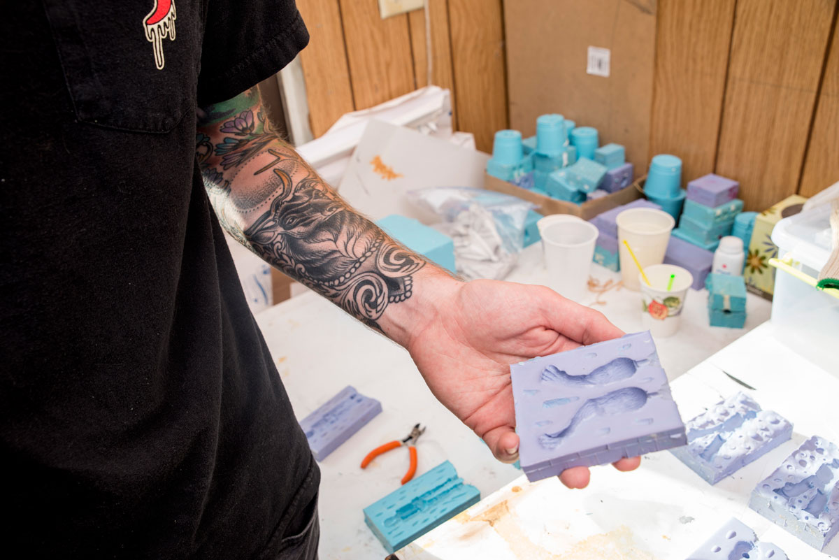 Silicon mold of a custom action figure