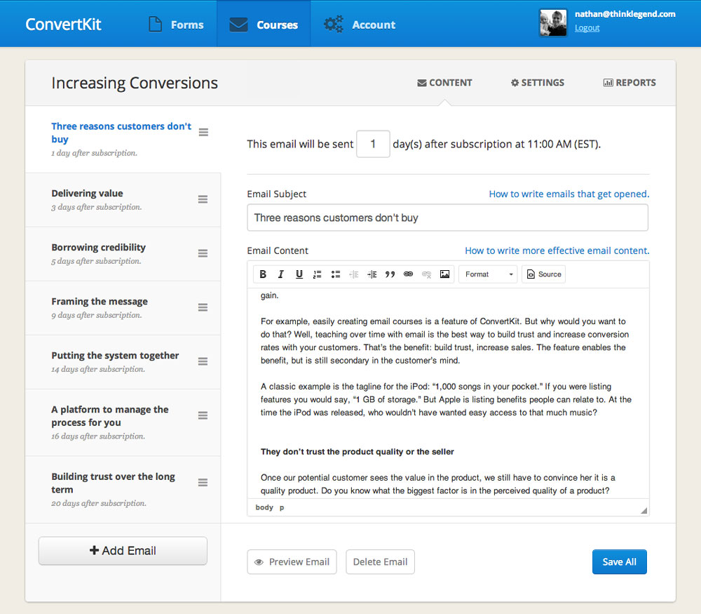 ConvertKit screenshot