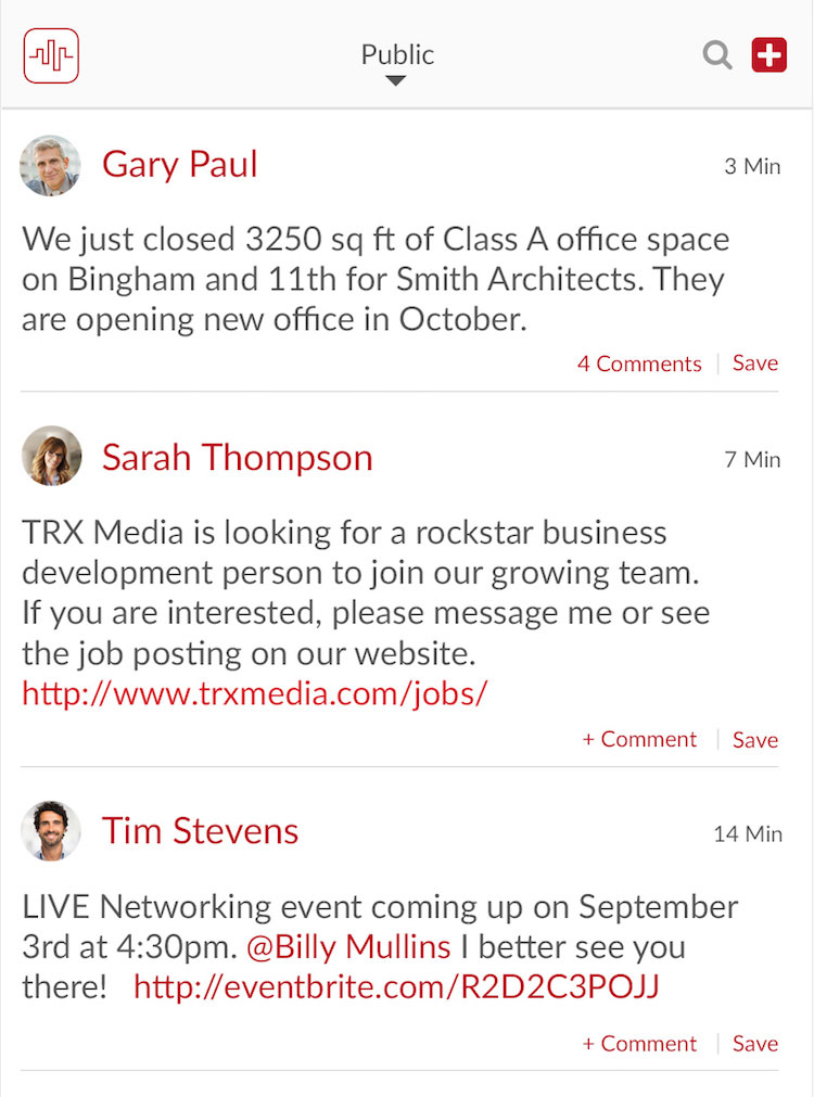Screenshot of the Talloo mobile app