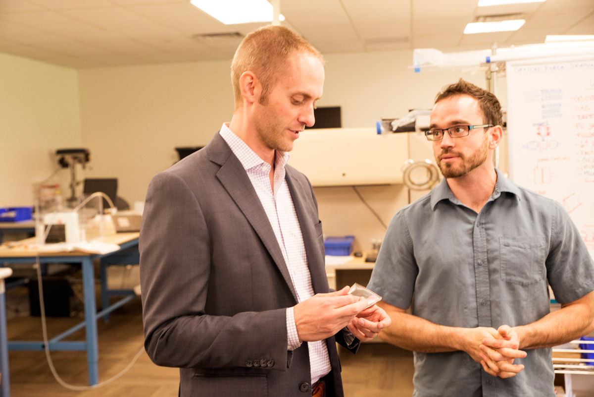 Healthfundr's CEO Jared Iverson in the lab