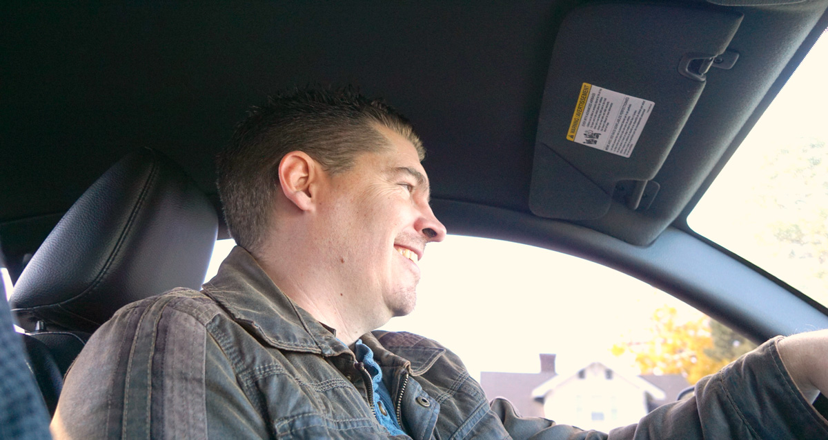 Kris Bloom driving