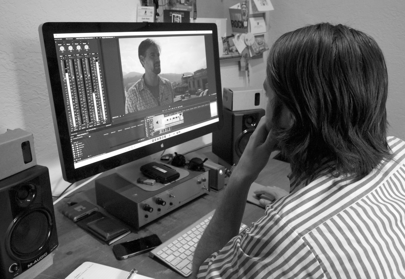 Retroscope Media founder Zach Voss editing