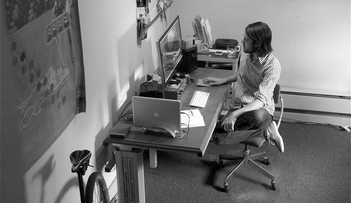 Retroscope Media founder Zach Voss at desk